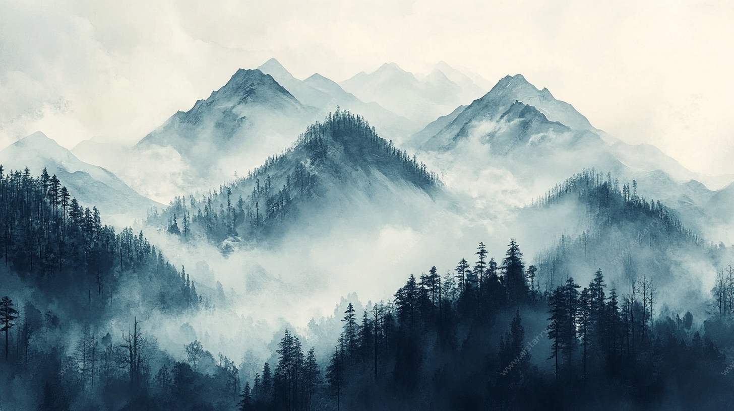 水墨山林间 云雾绕峰峦