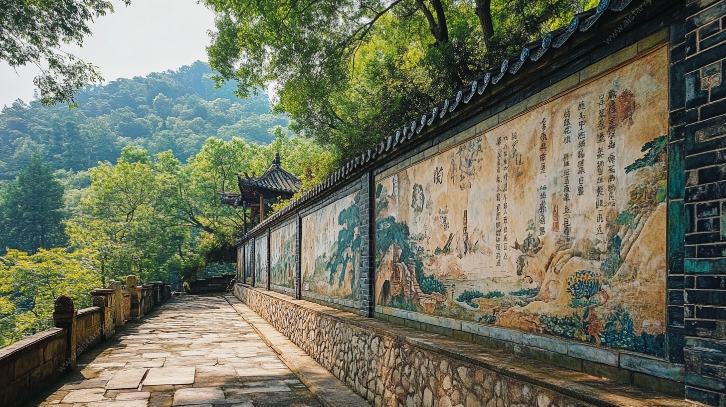 古墙彩绘 山林中的文化景致