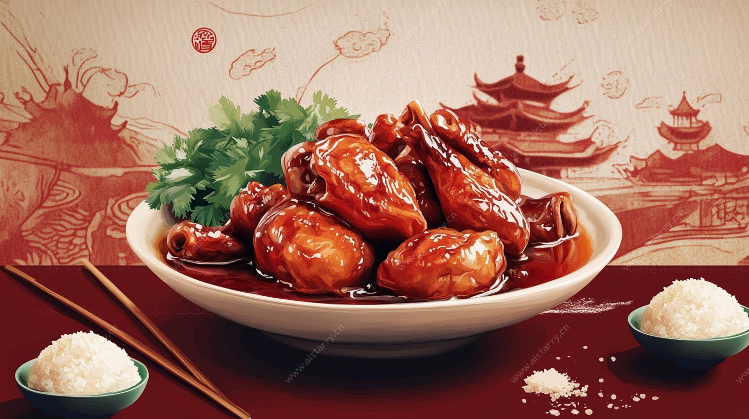 中式红烧鸡翅美食图