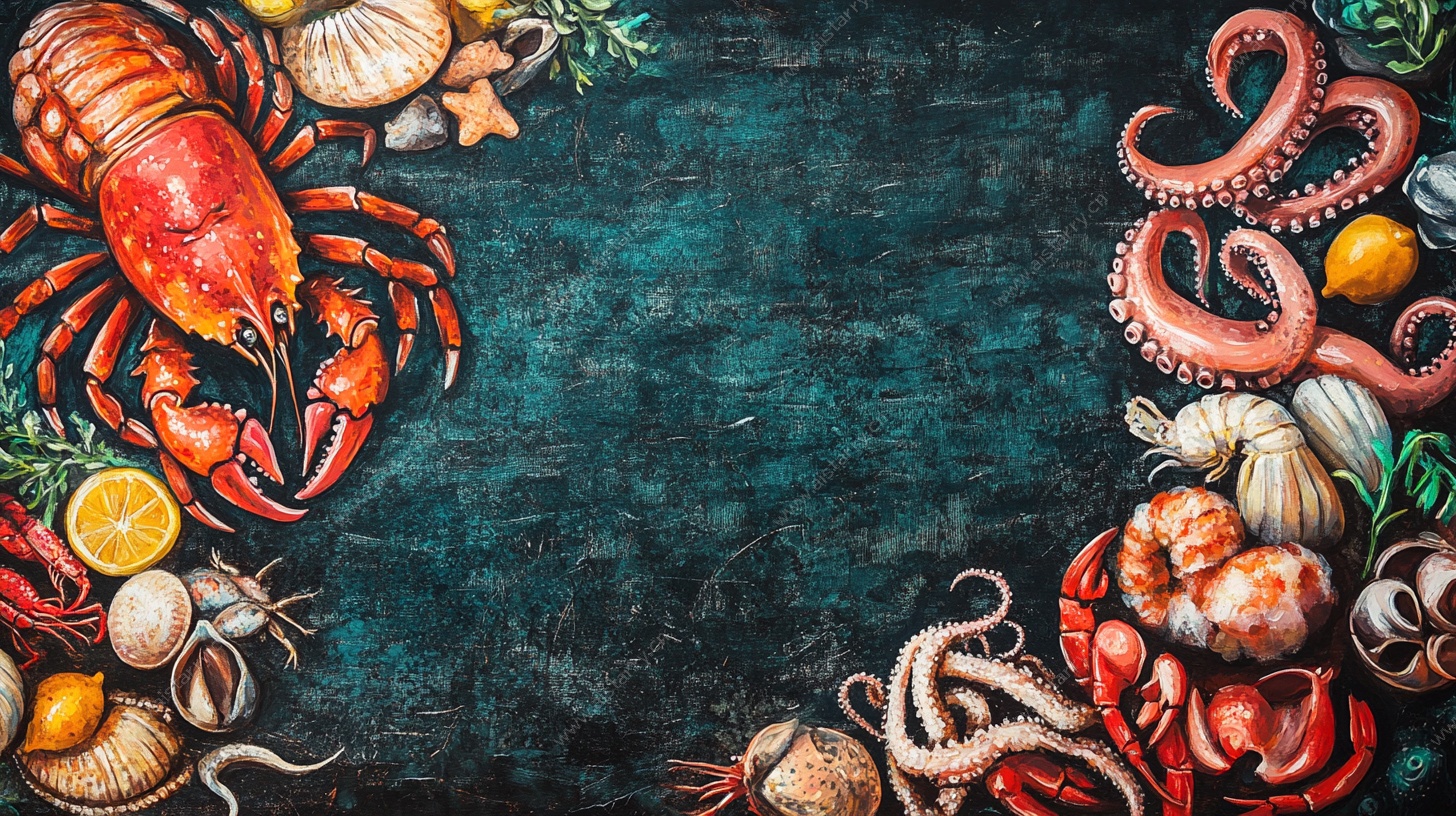 海鲜盛宴插画