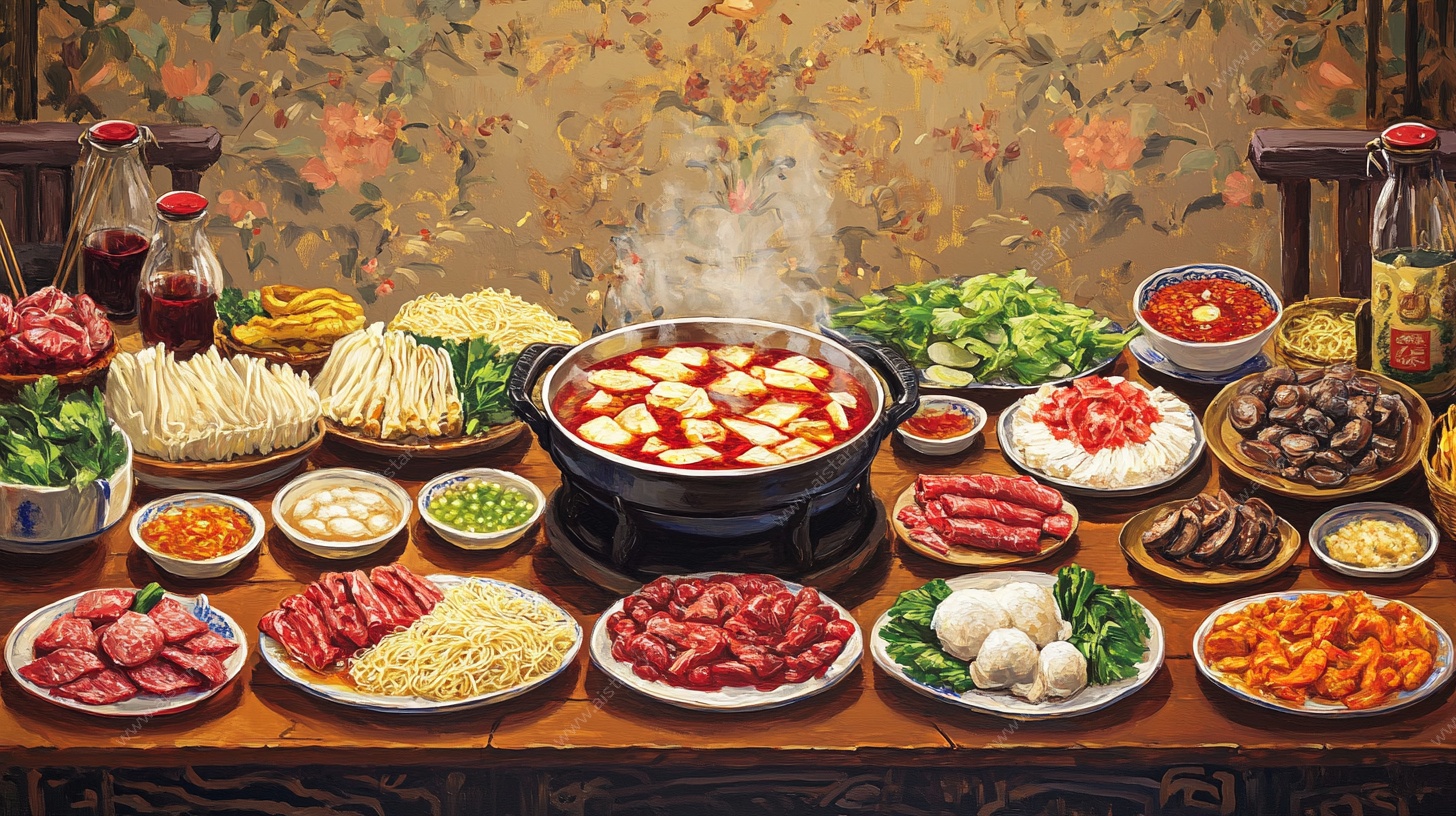 丰盛火锅食材宴