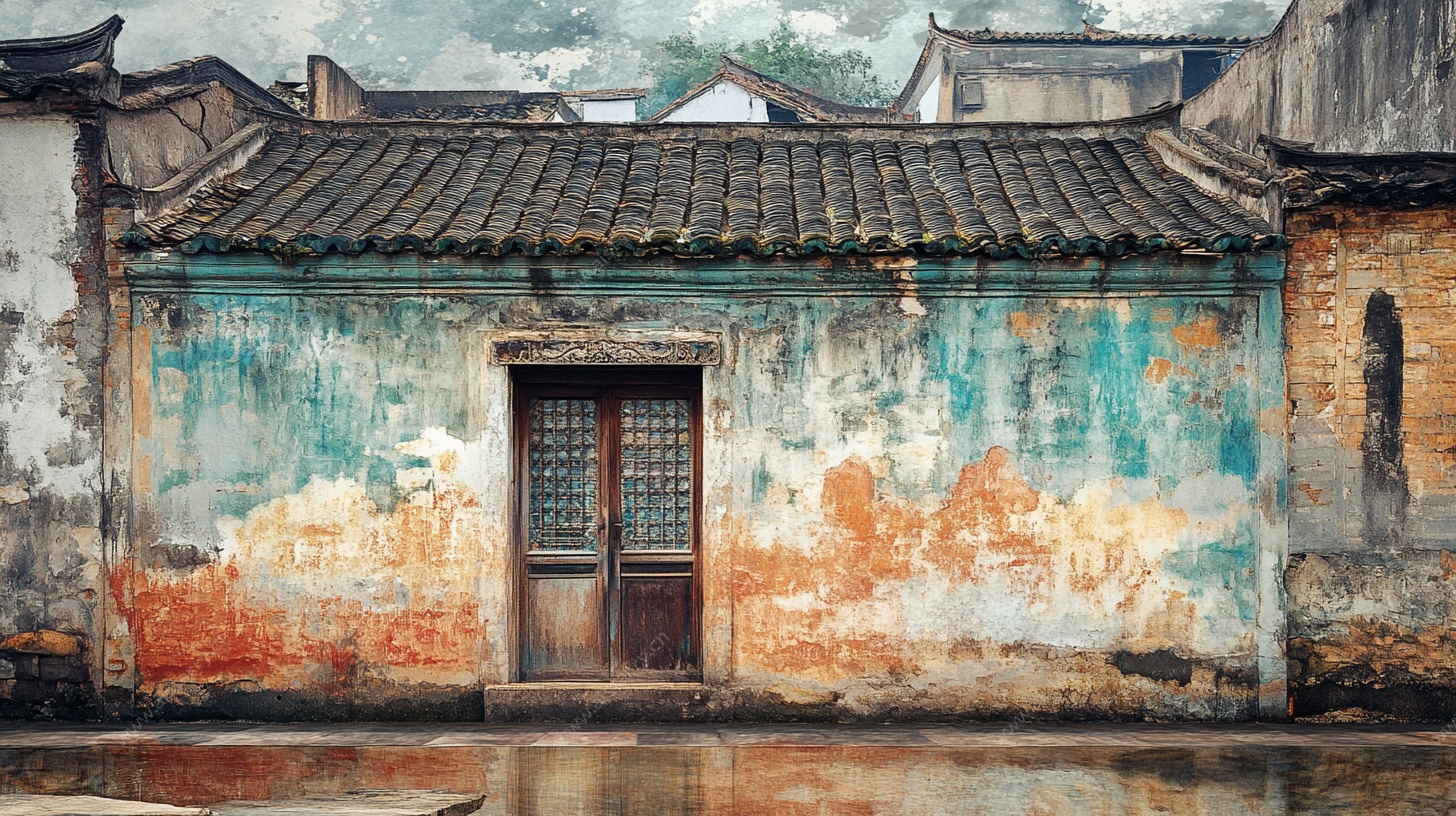 古老斑驳的中式乡村民居