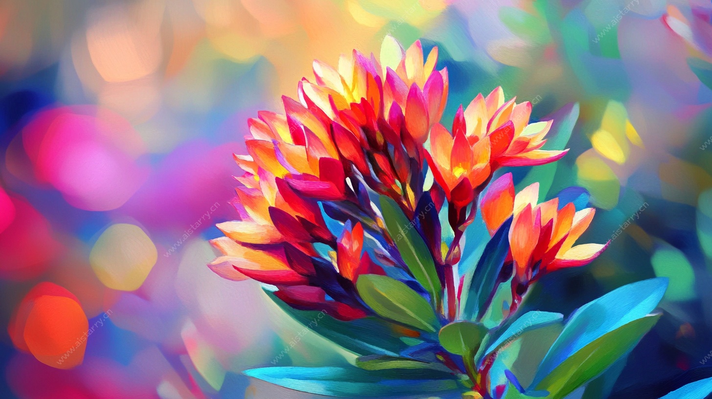 梦幻多彩花卉特写