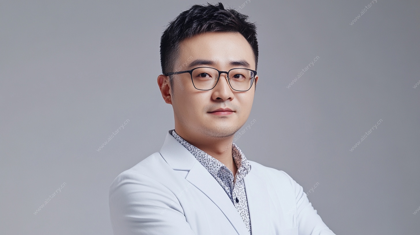 男士白西装干练肖像照