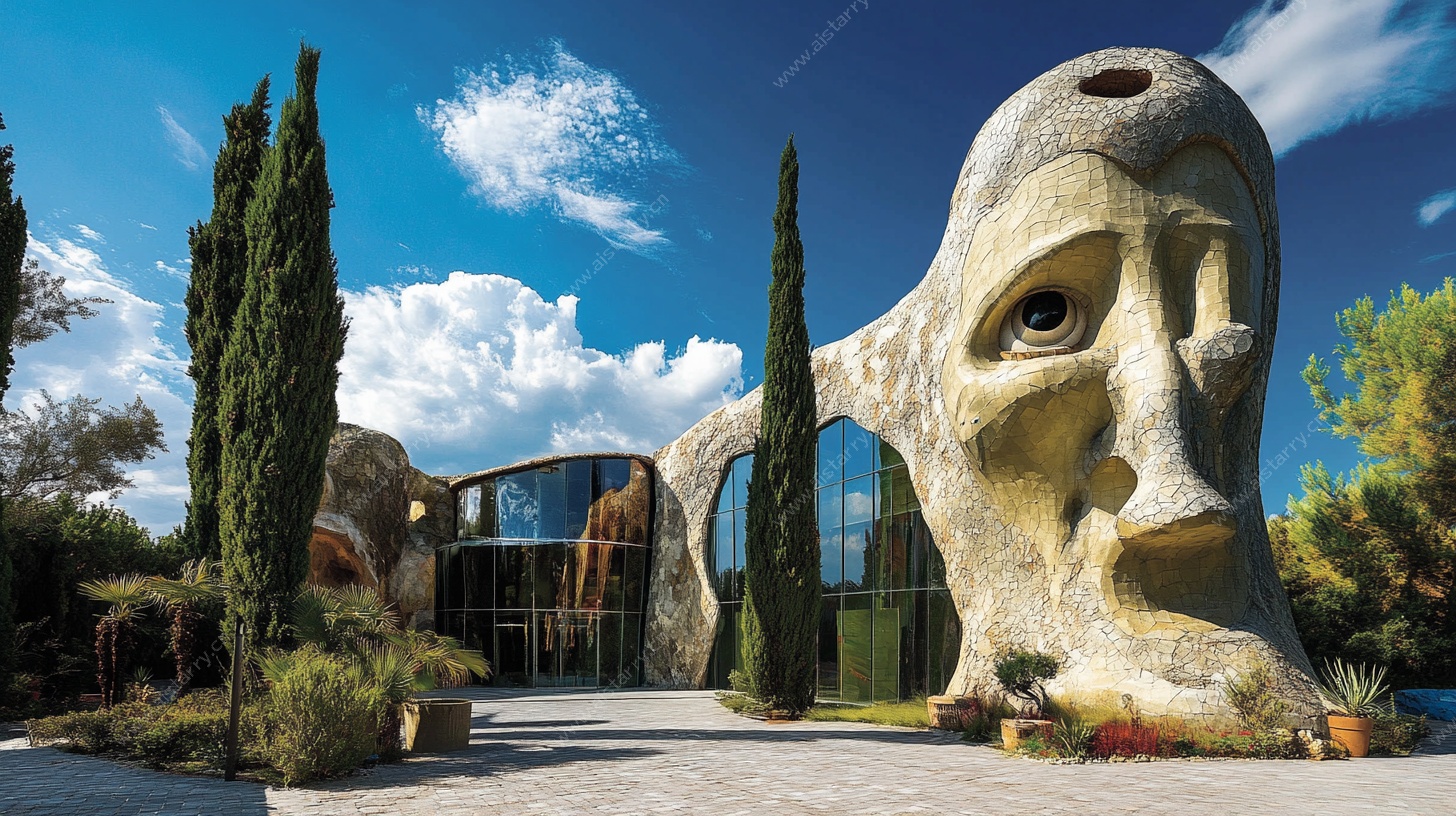 人脸造型奇特建筑景观