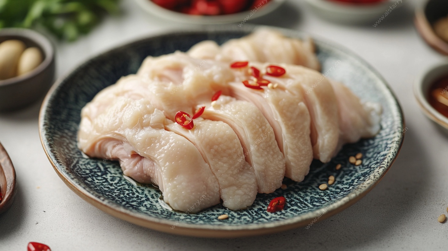 鲜嫩鸡胸肉摆盘诱人