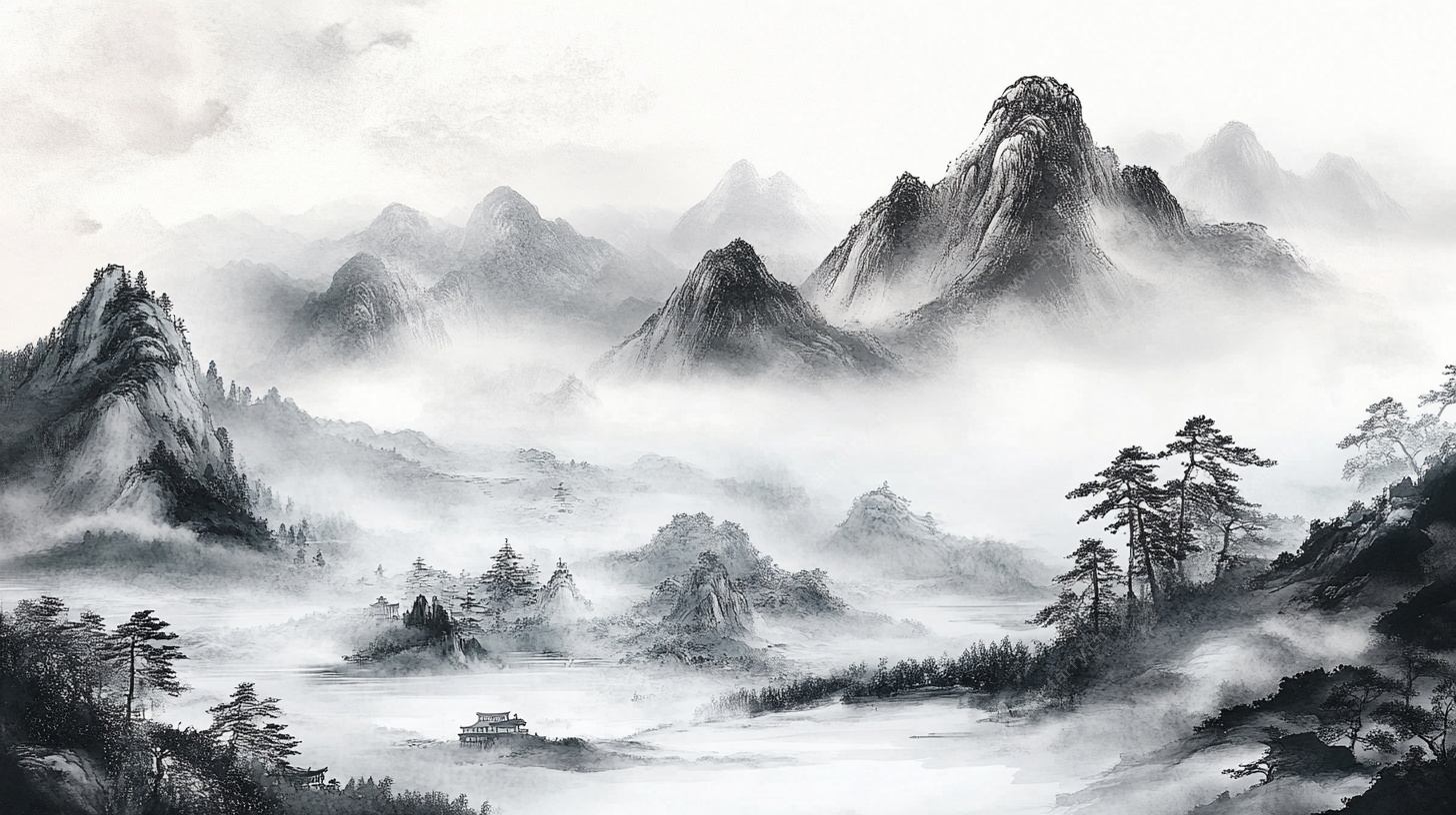 水墨山水意境图