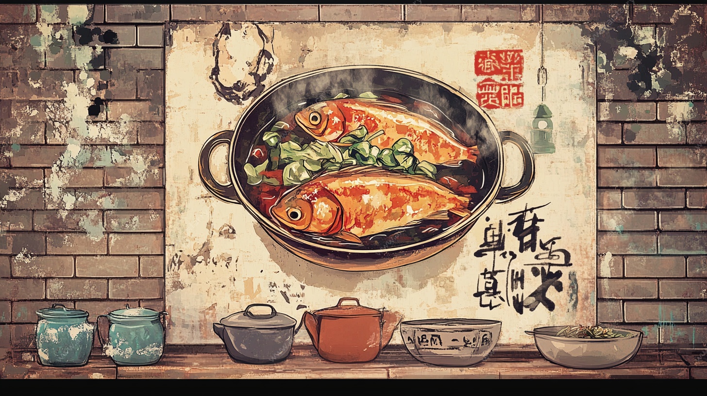 复古风中式烹饪美食海报