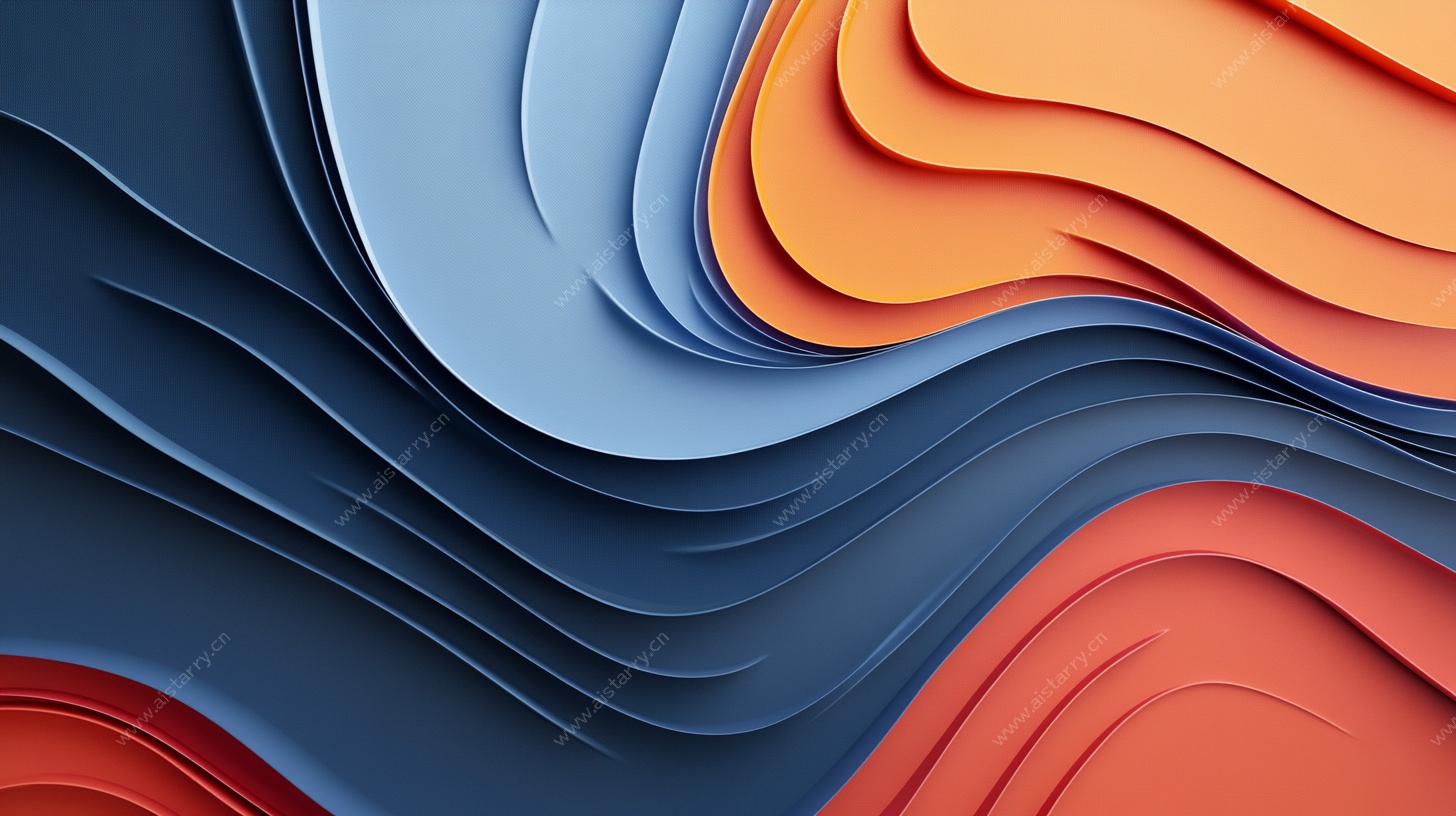 多彩波浪抽象立体背景图