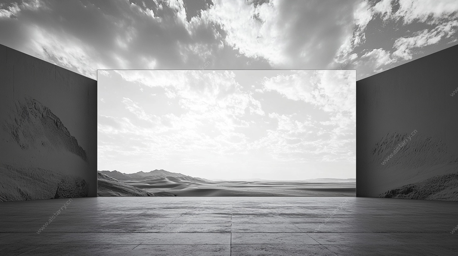 黑白空间景观场景