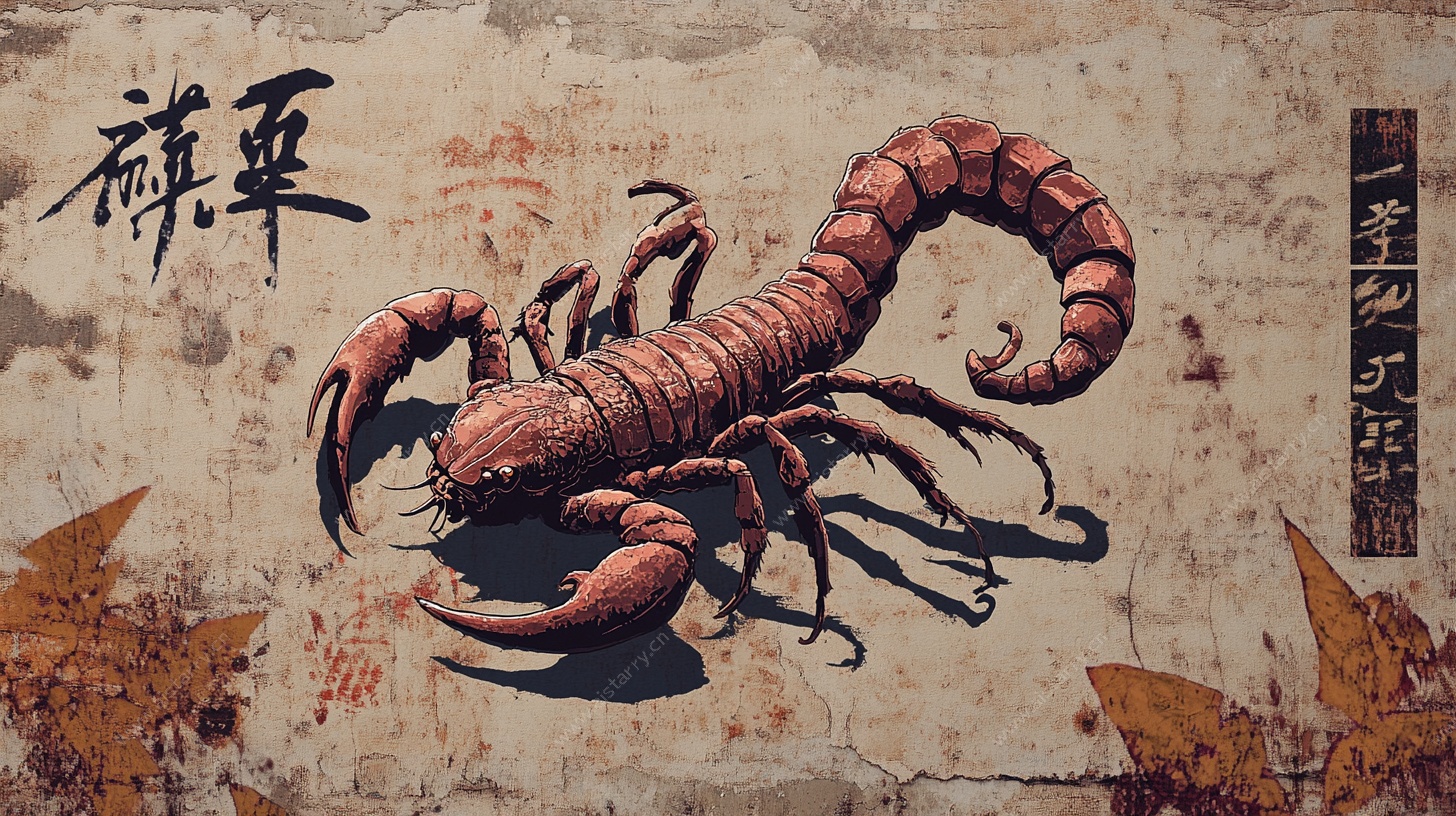 复古风蝎子图腾艺术插画