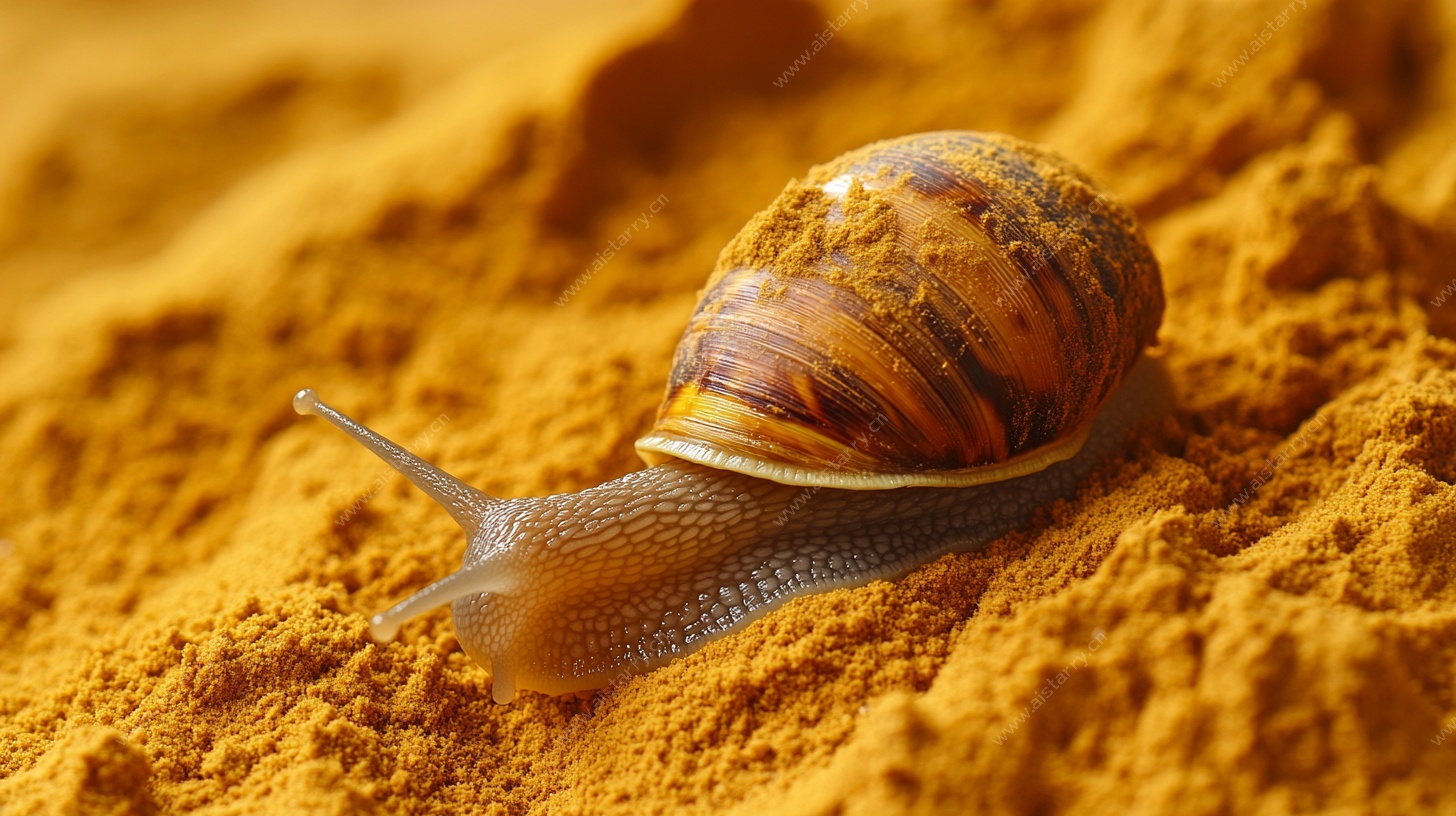 沙上蜗牛特写