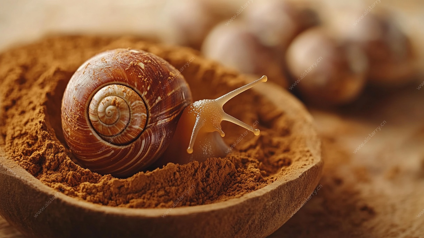 碗中蜗牛与细腻粉末