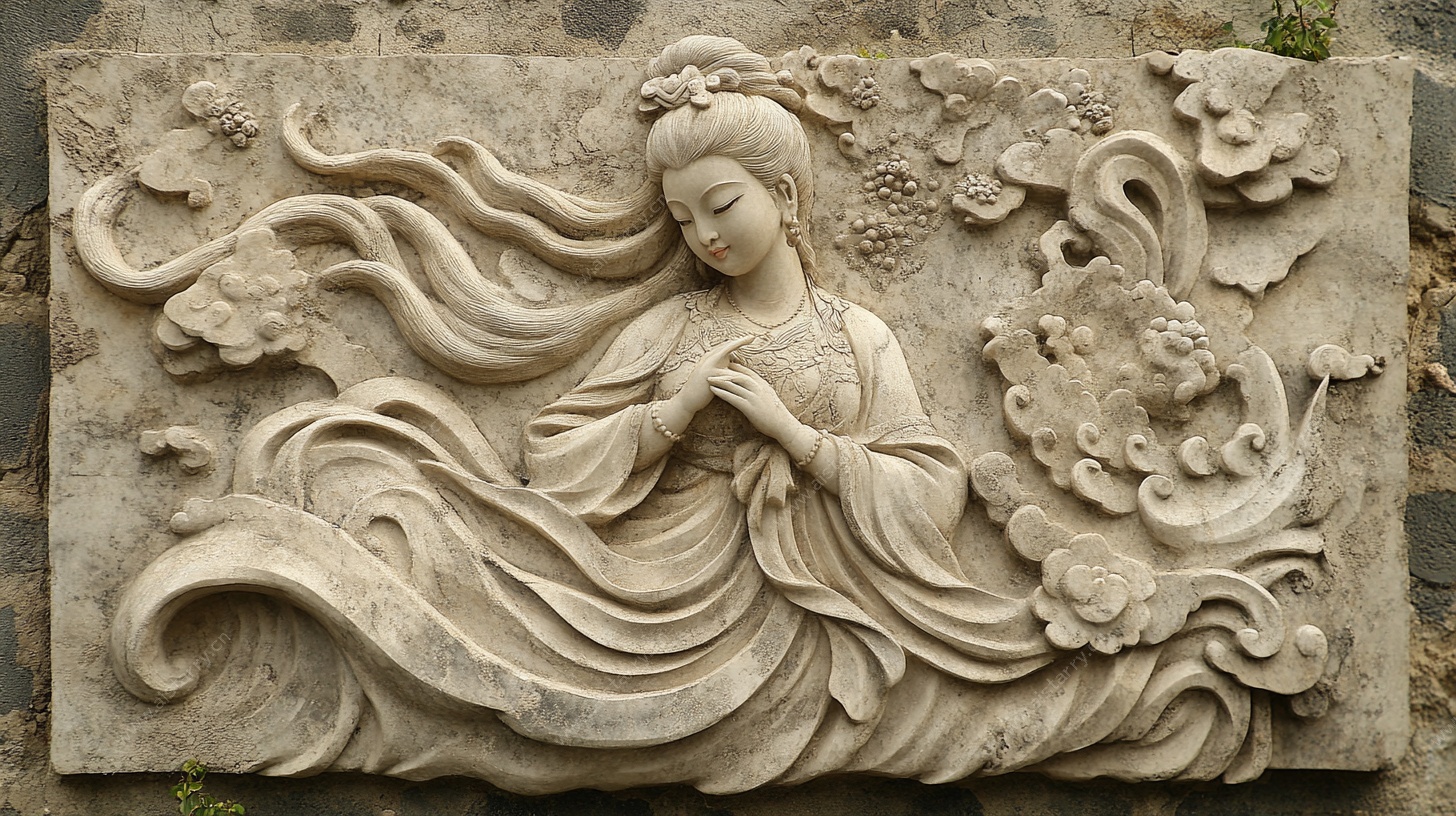 飞天仙女石雕