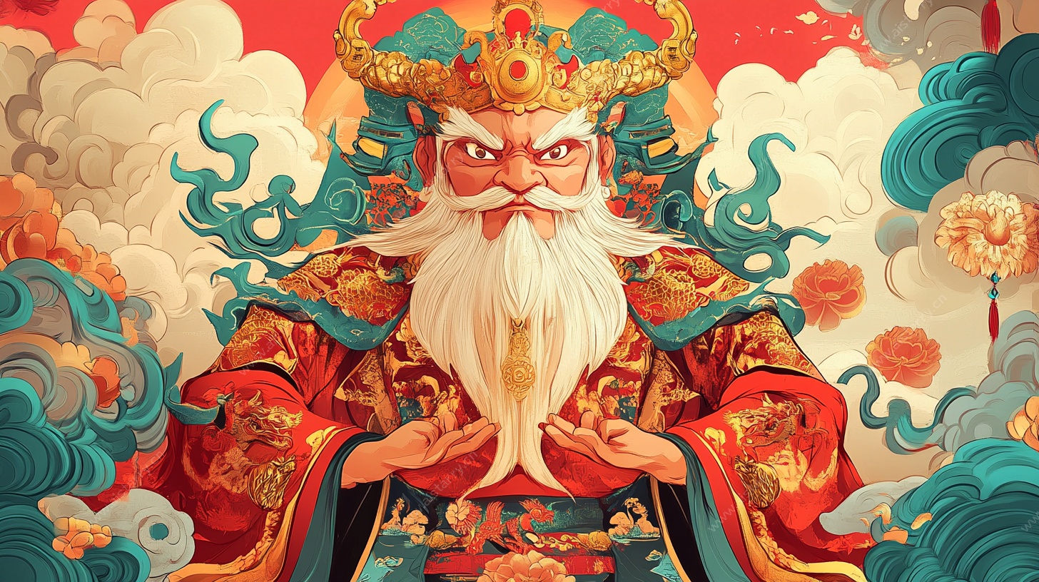 威严财神插画