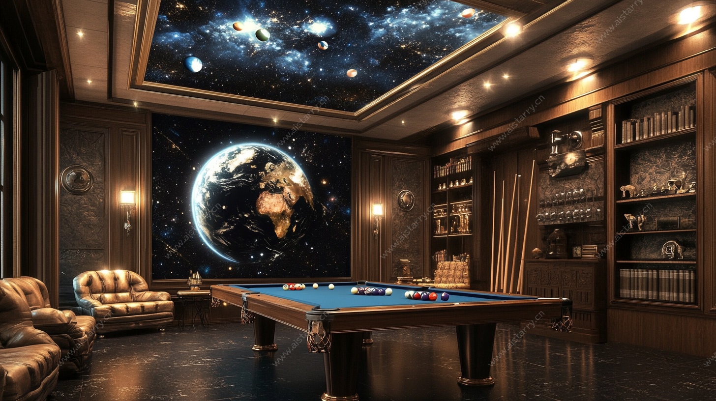 星空主题豪华台球休闲室