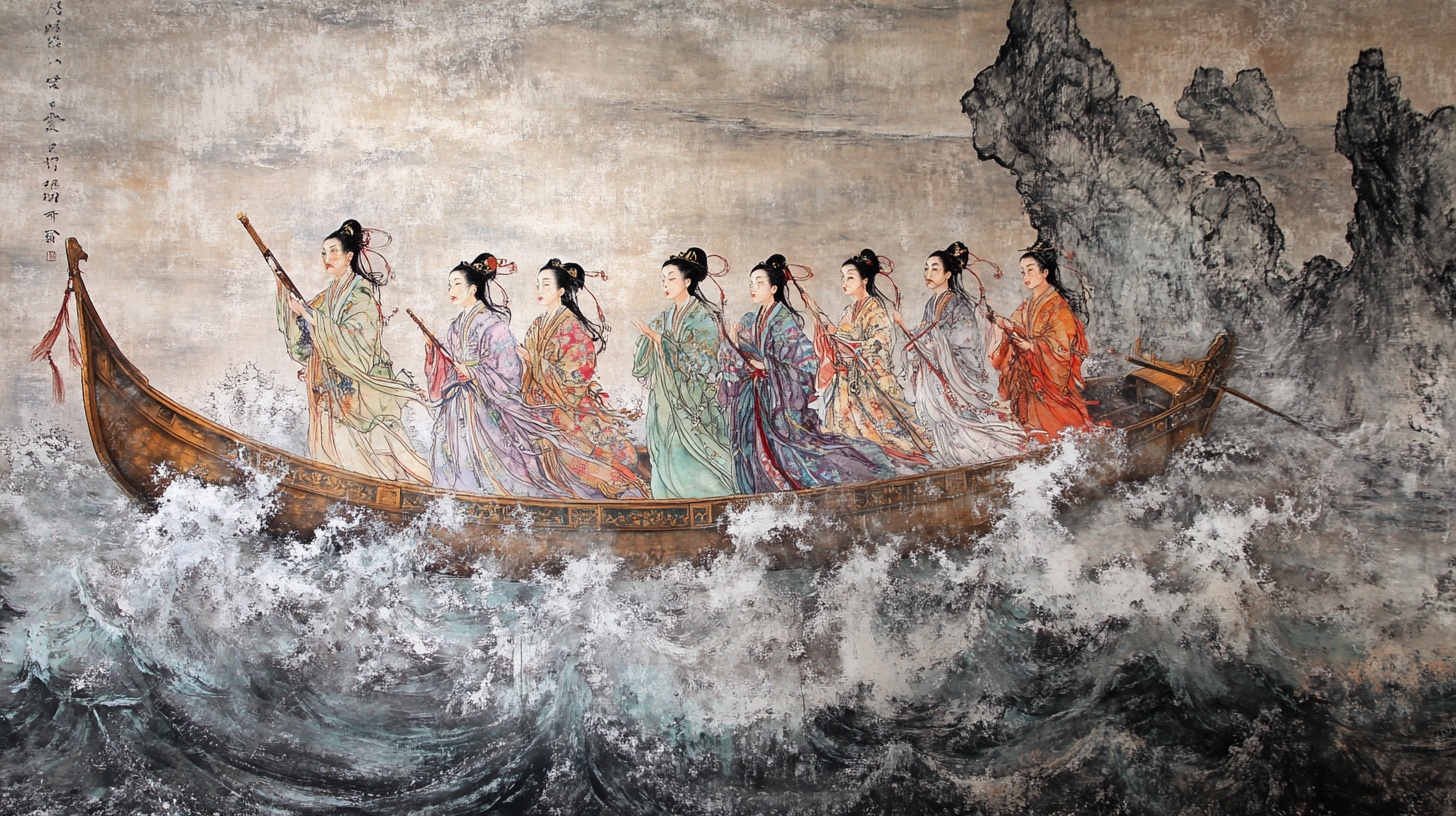 仕女泛舟图