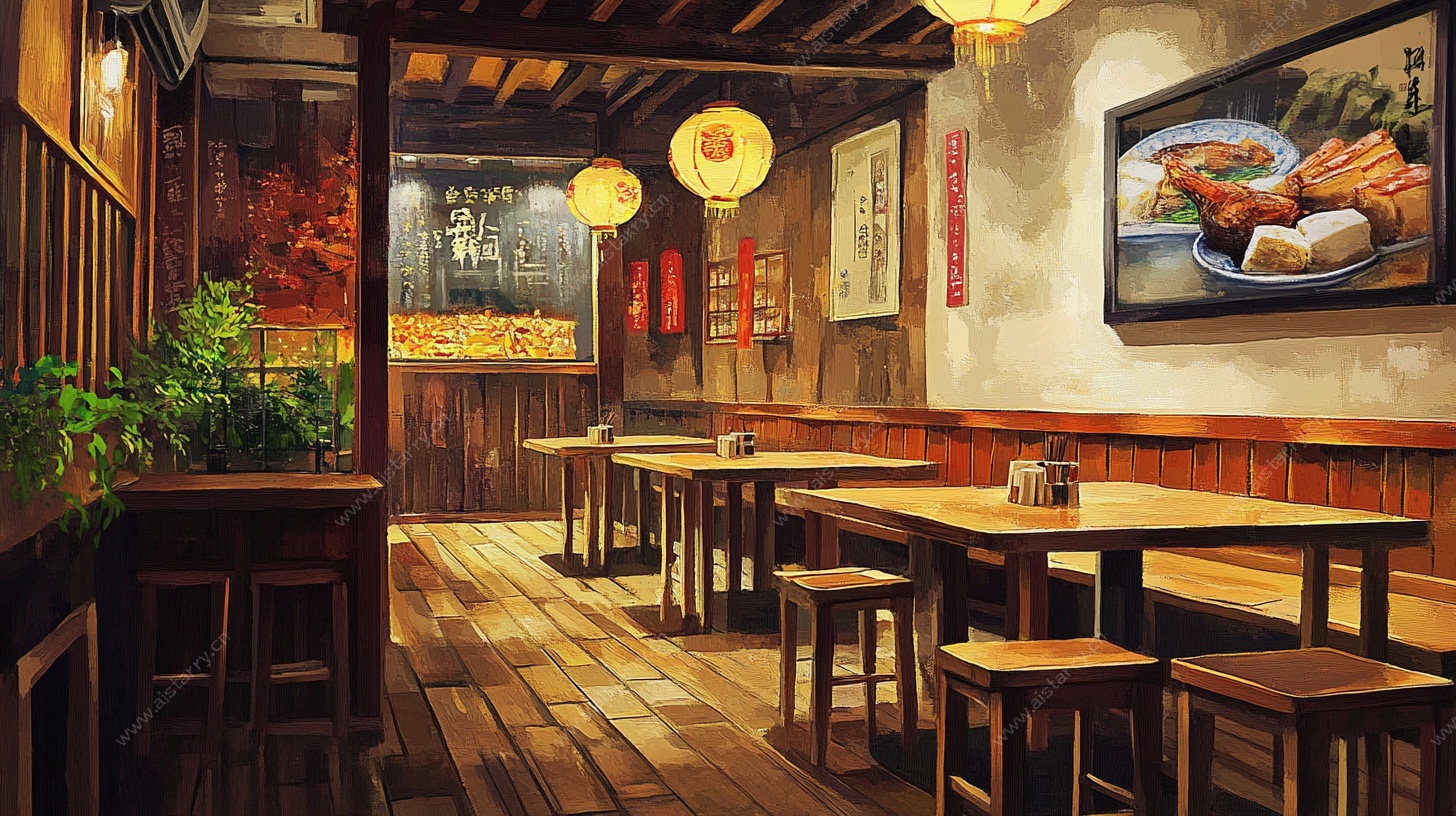 日式居酒屋室内温馨场景