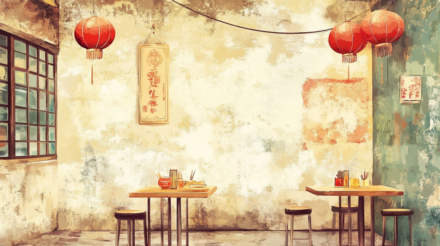 复古中式风街边小吃摊