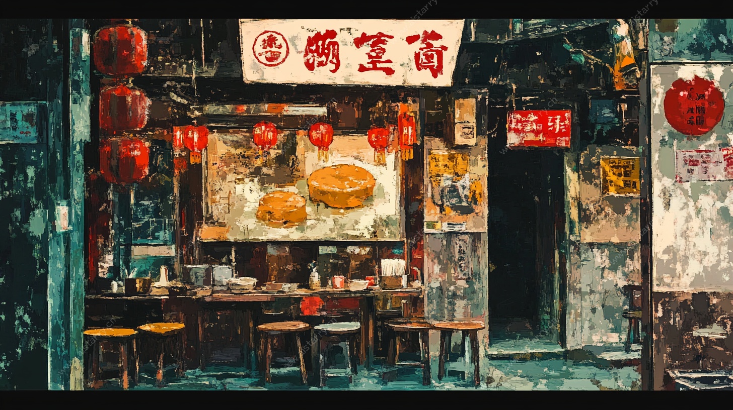 复古风中式街边小吃店