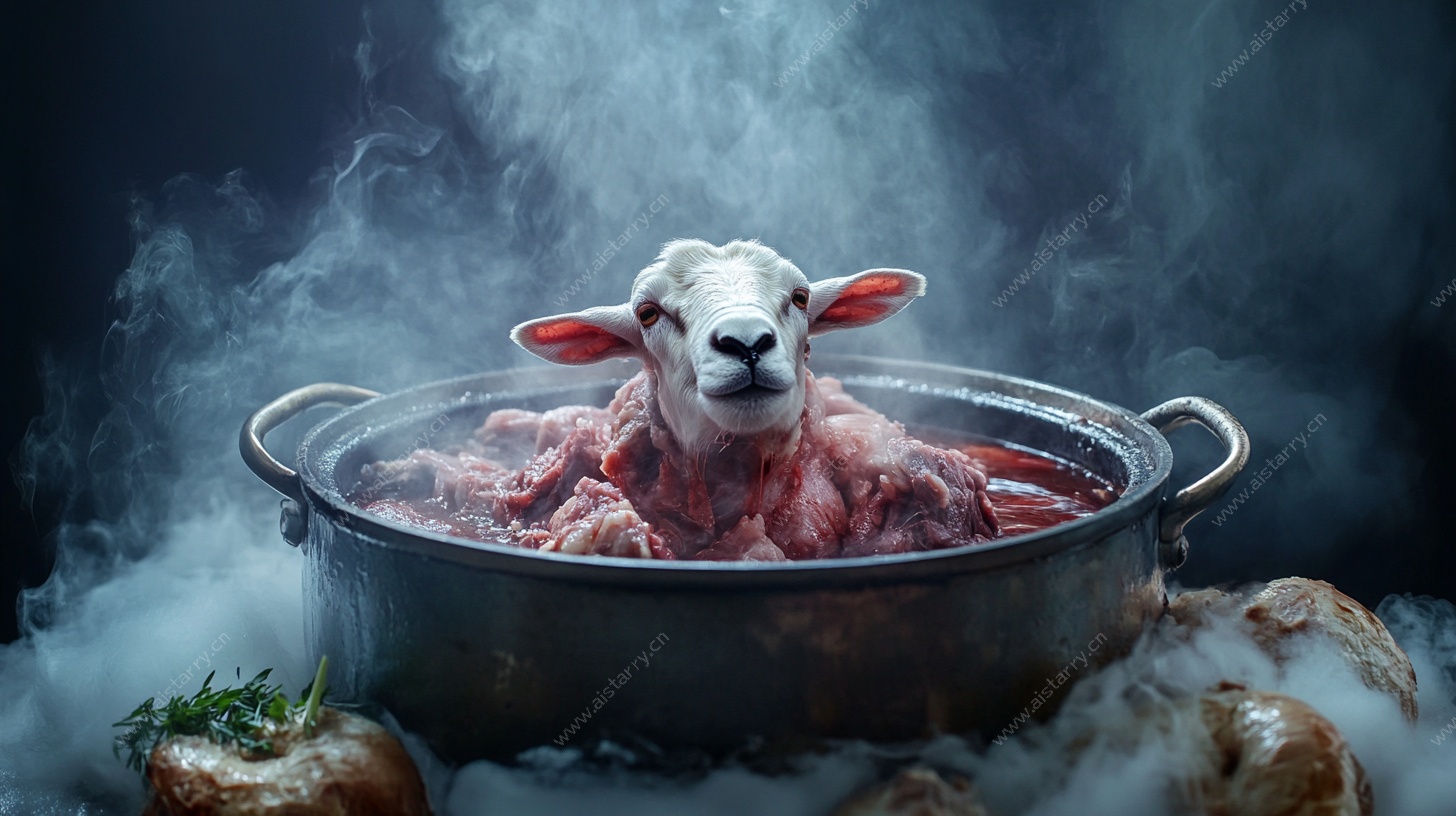 锅中羊头 诡异烹饪场景