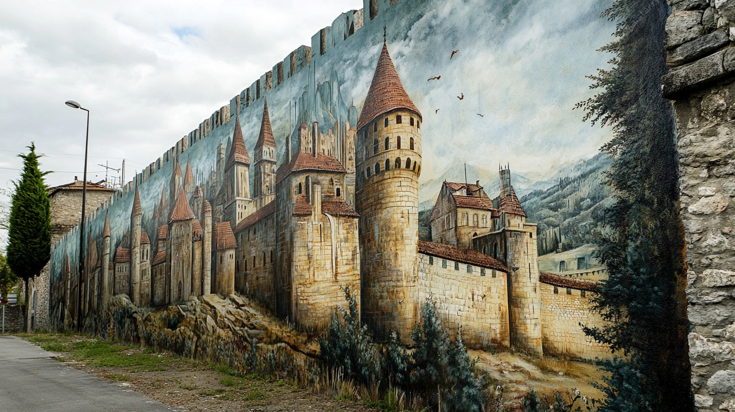 街头梦幻城堡壁画