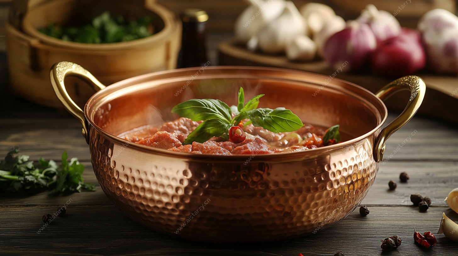 铜锅中的美味炖煮料理