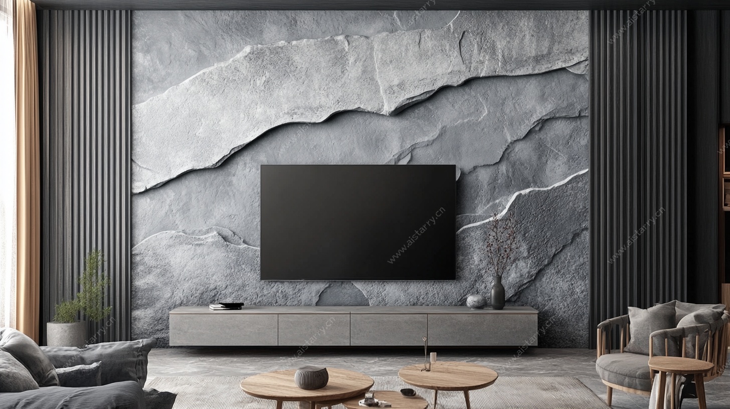 现代简约风客厅电视背景墙