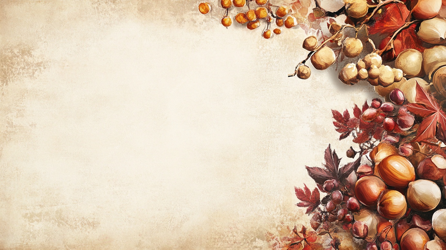 秋季坚果浆果复古风背景