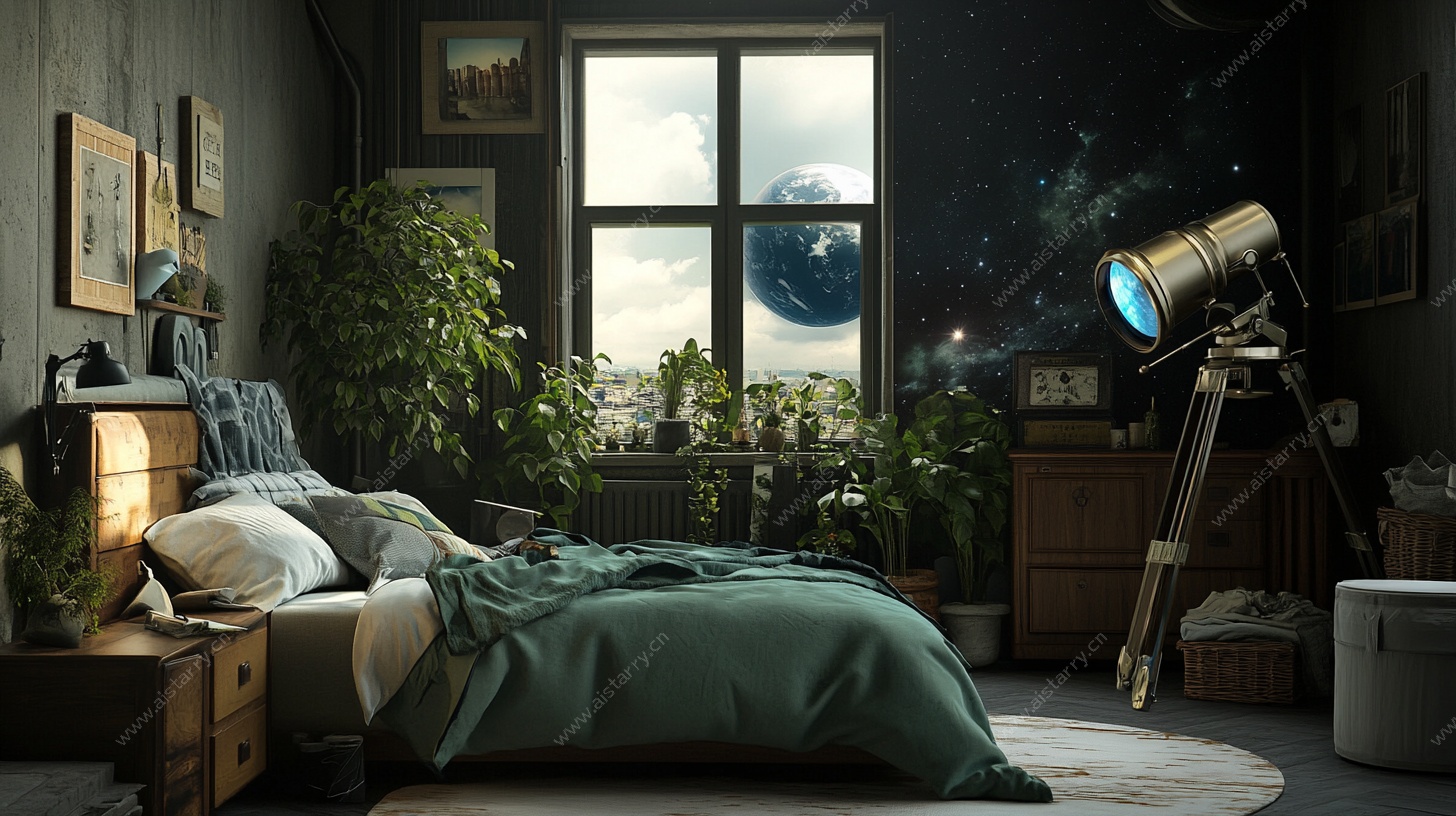 梦幻星空主题卧室空间