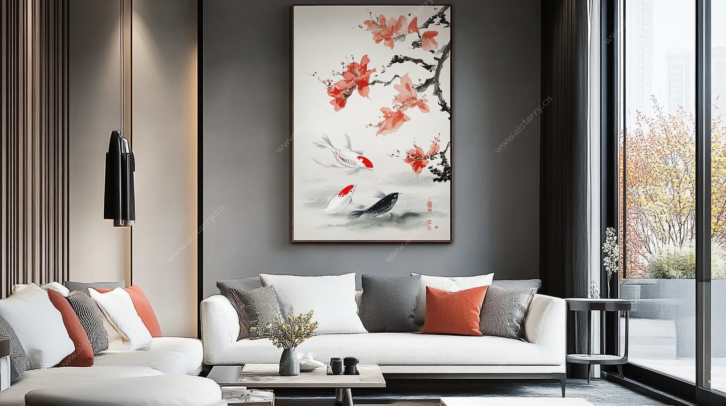 现代中式风客厅装饰画展示