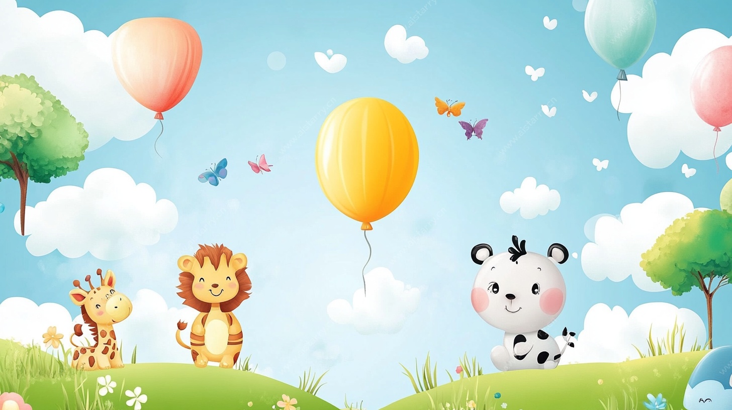 动物乐园的欢乐气球派对
