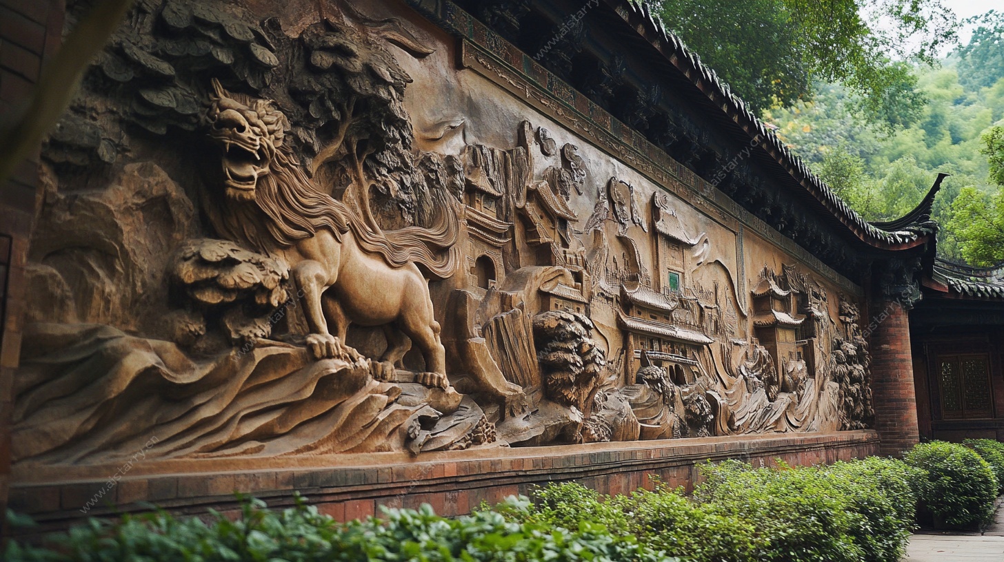 中式浮雕墙 展现传统艺术