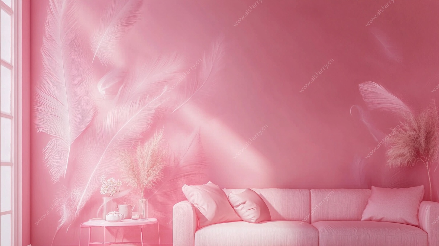 粉色梦幻客厅温馨场景