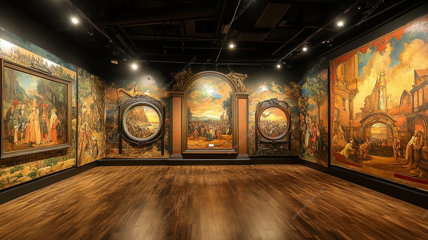 古典油画艺术展厅空间