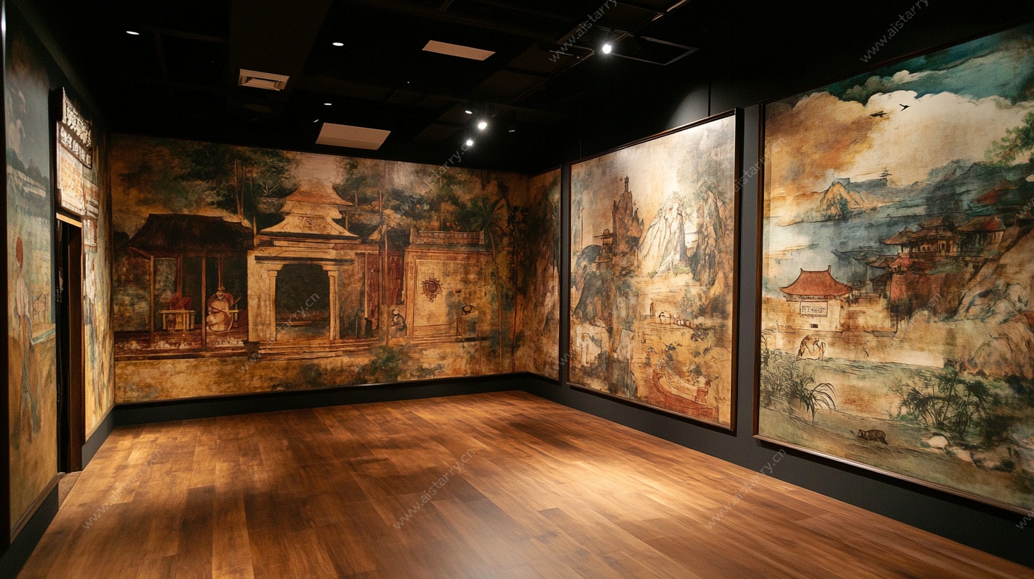 艺术展厅内的精美壁画