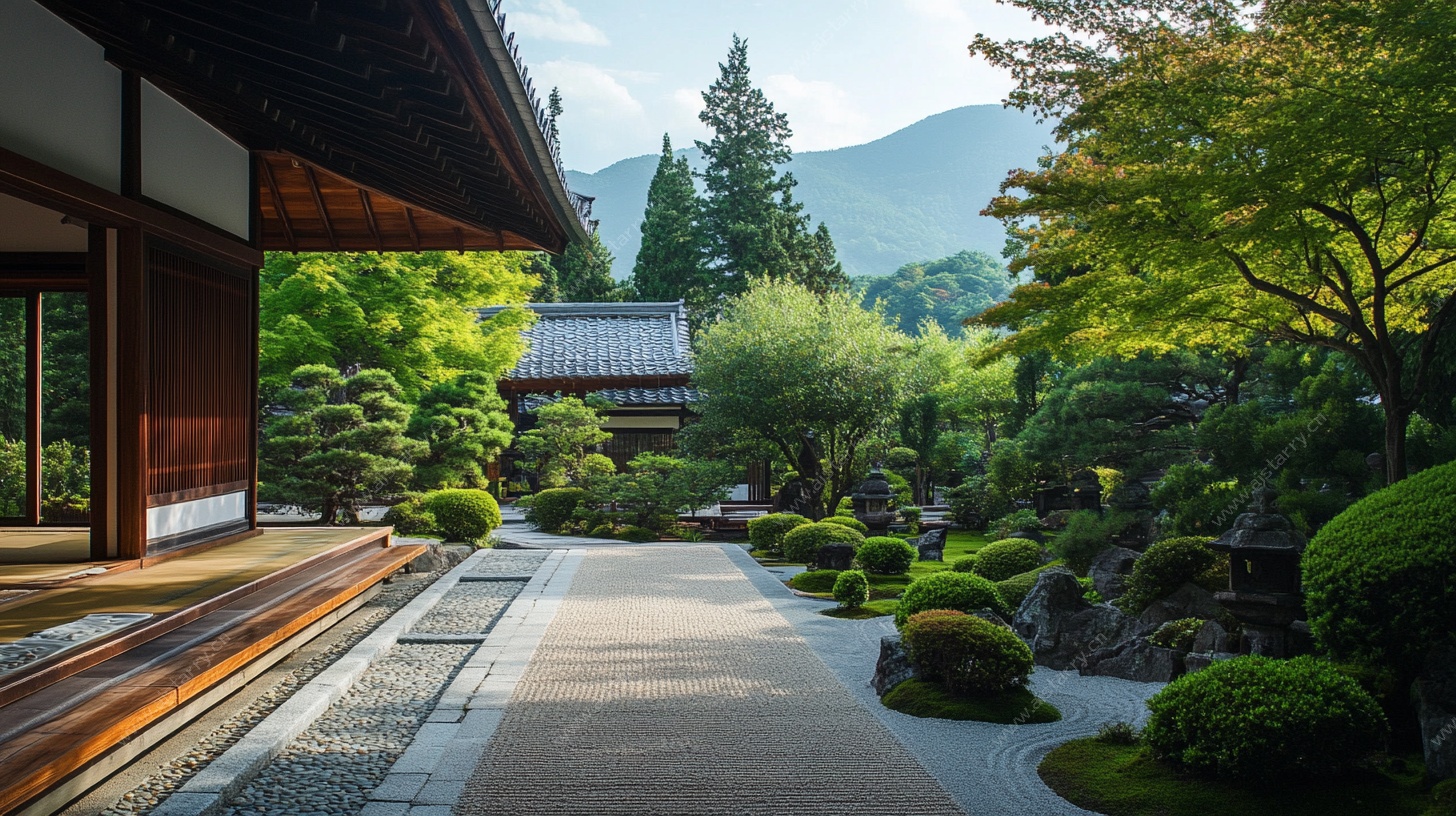 日式禅意庭院景观