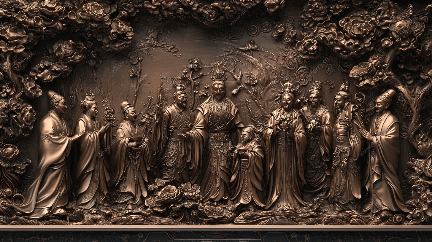 古代人物群雕浮雕艺术作品