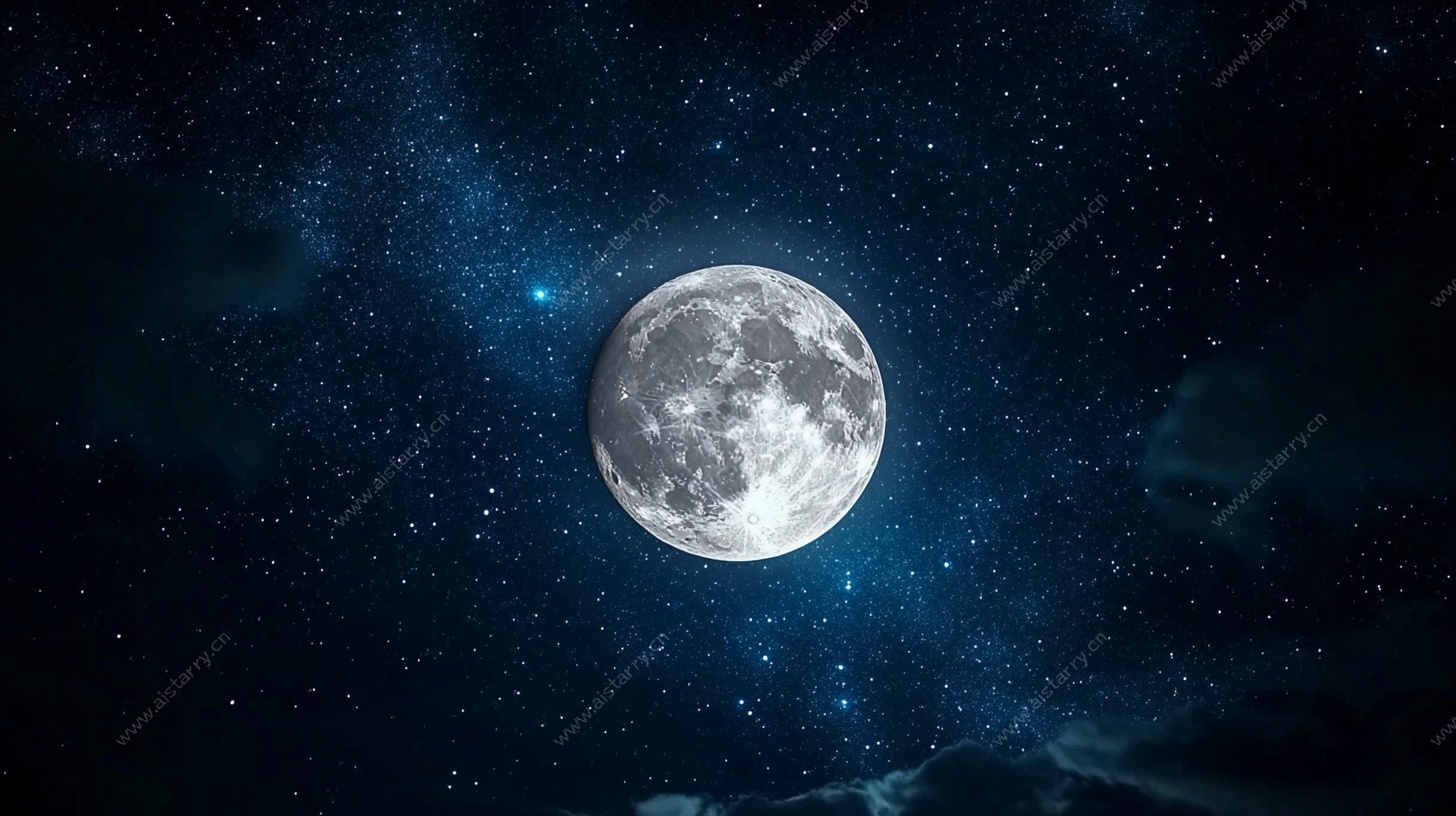 夜空明月繁星图景