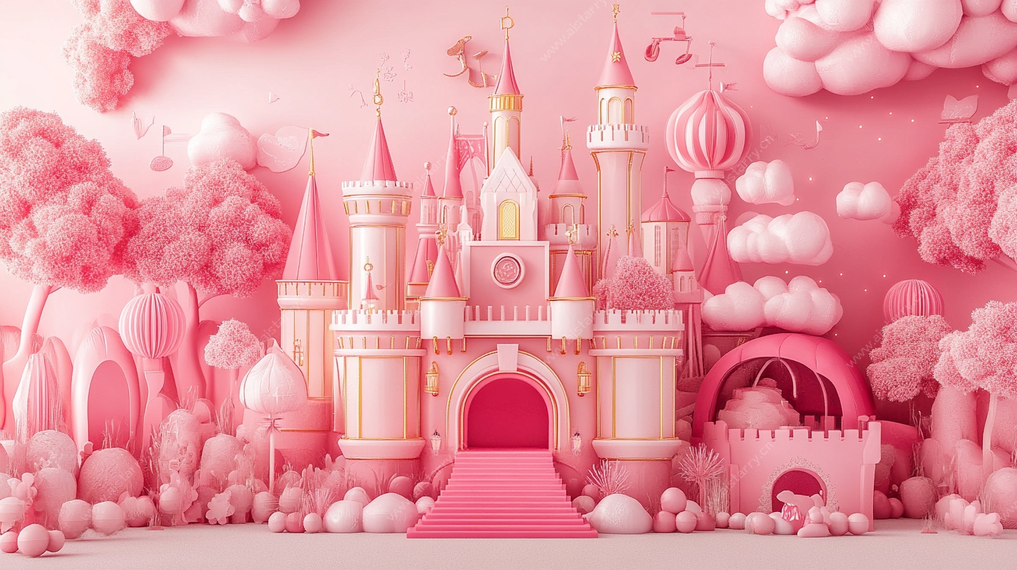 梦幻粉色童话城堡