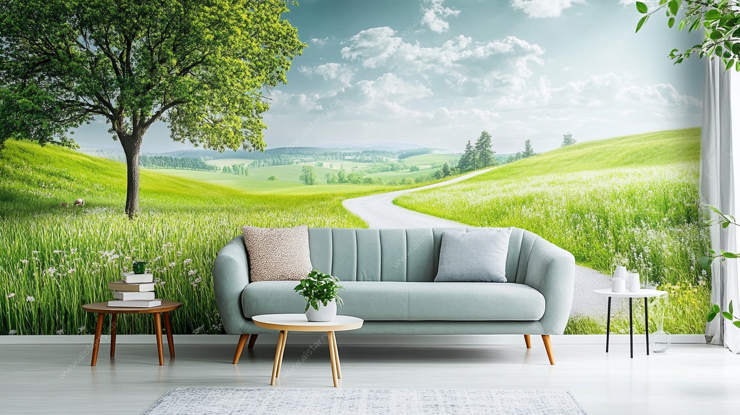 田园风客厅背景墙装饰画