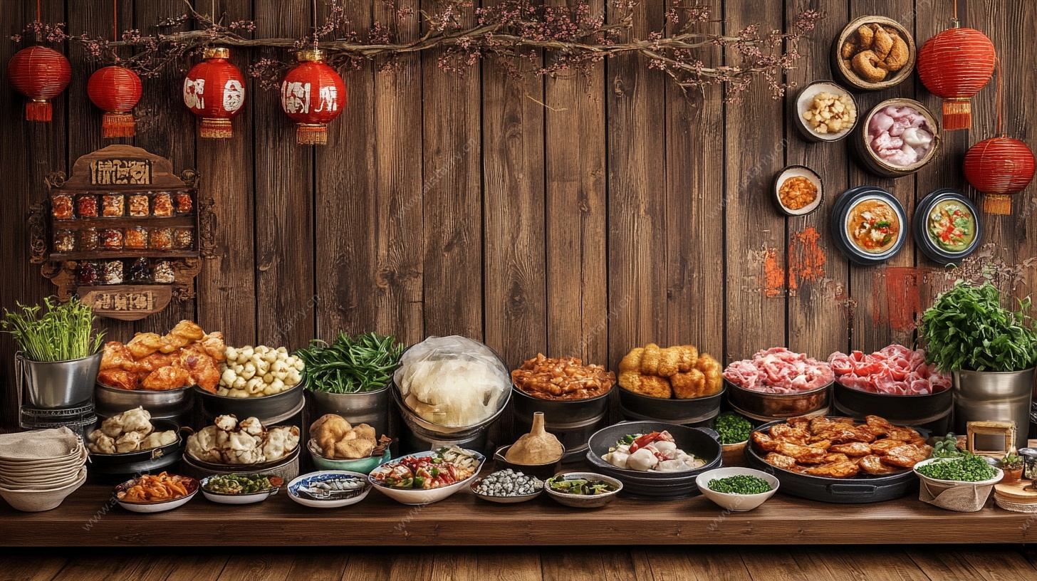 中式传统美食盛宴场景