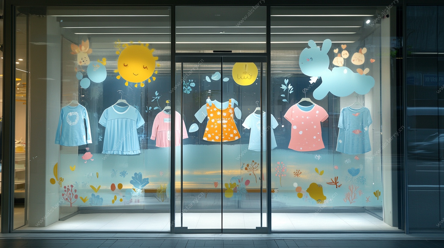 童装店可爱橱窗展示