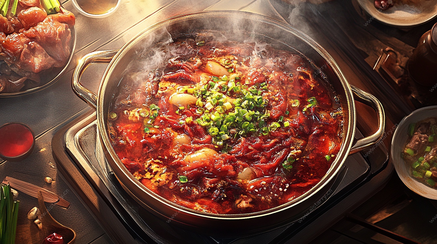 热气腾腾的麻辣火锅盛宴