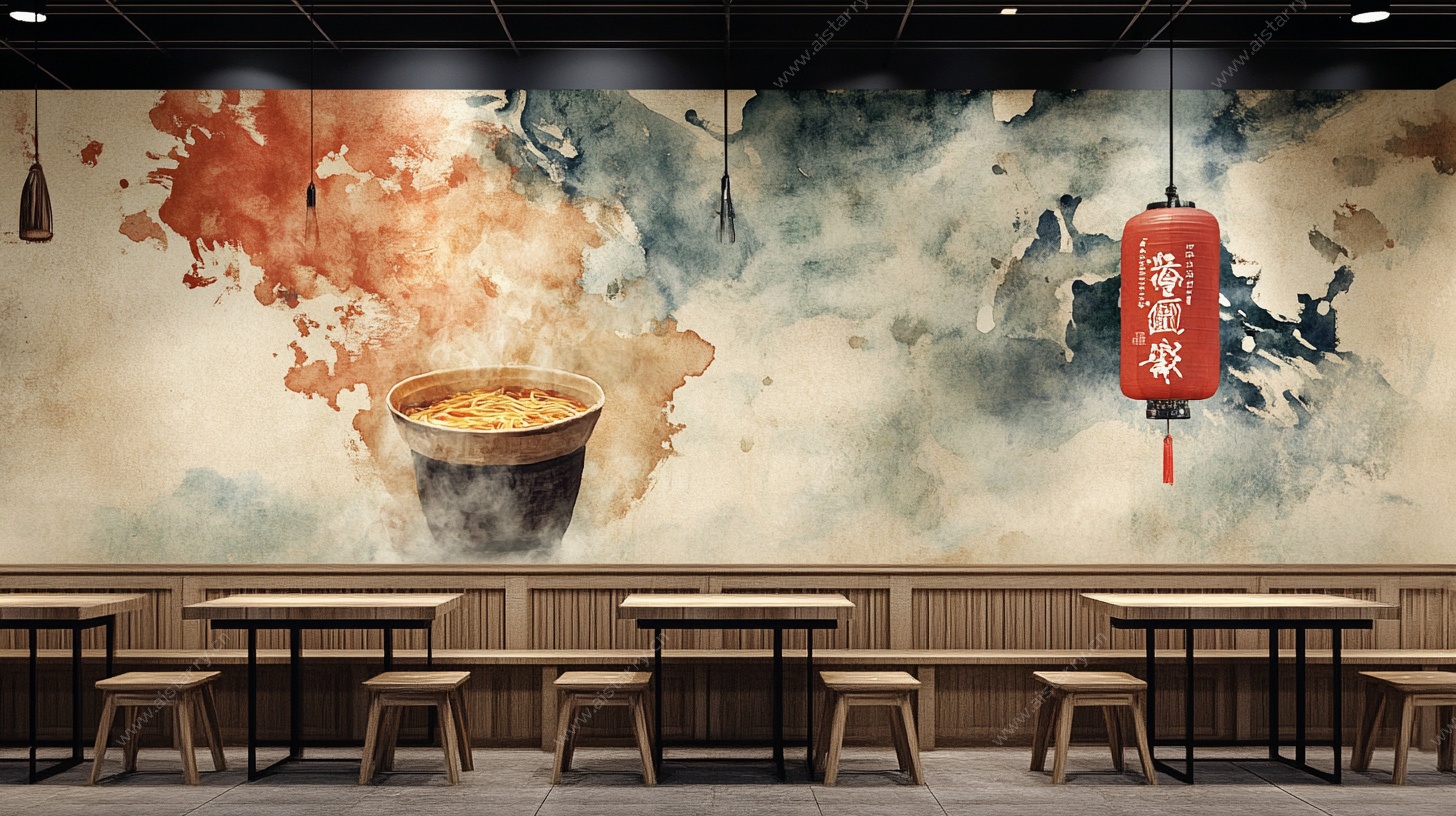 中式火锅餐厅墙面装饰图