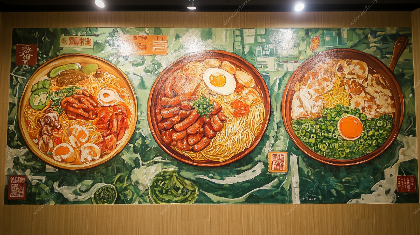 美味面食墙绘