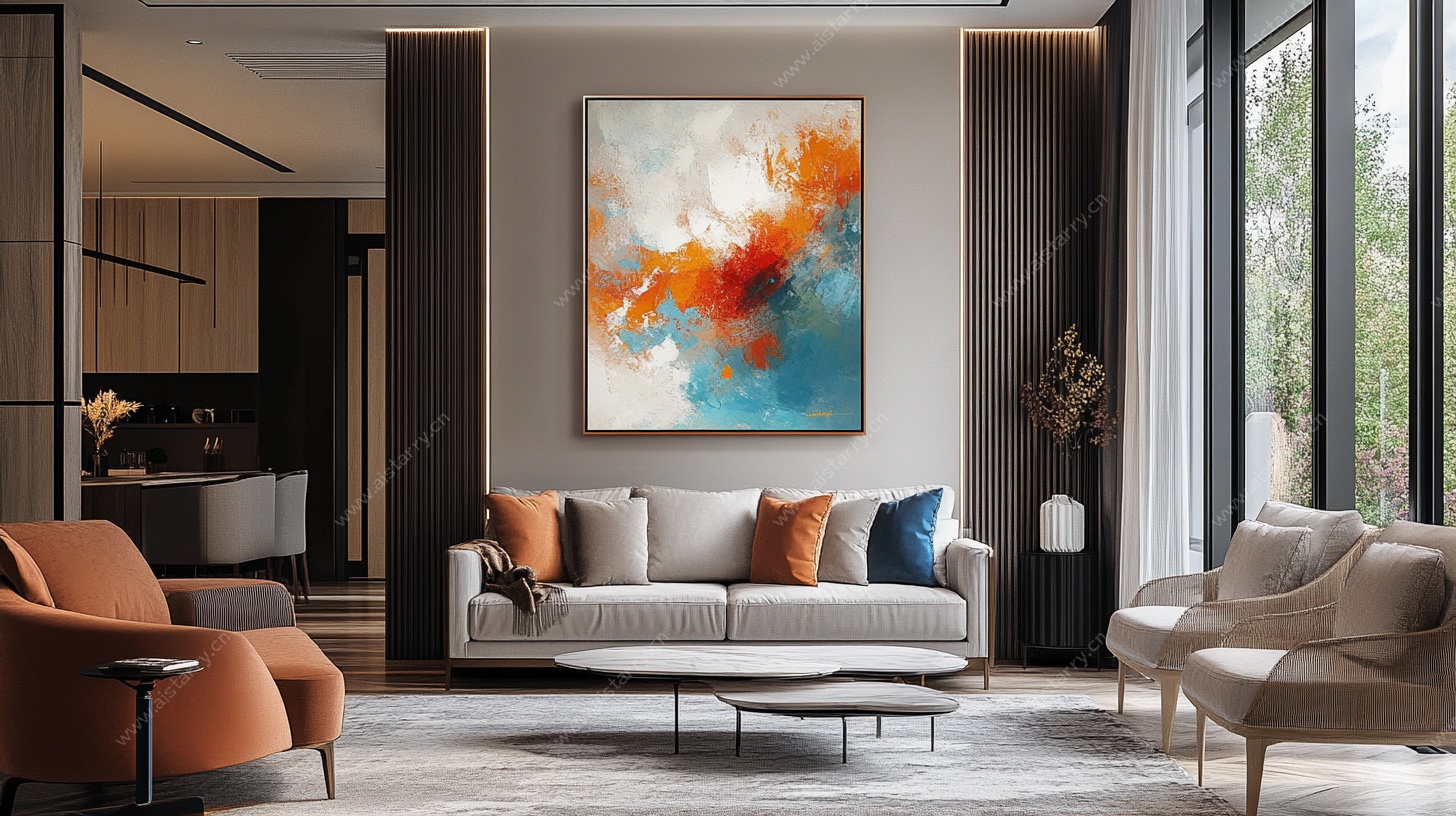 现代简约风客厅艺术挂画