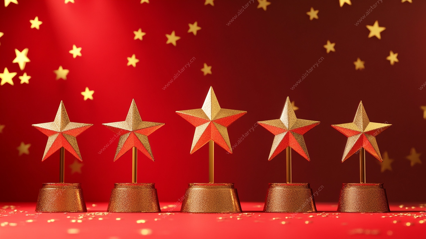 五星奖杯展示