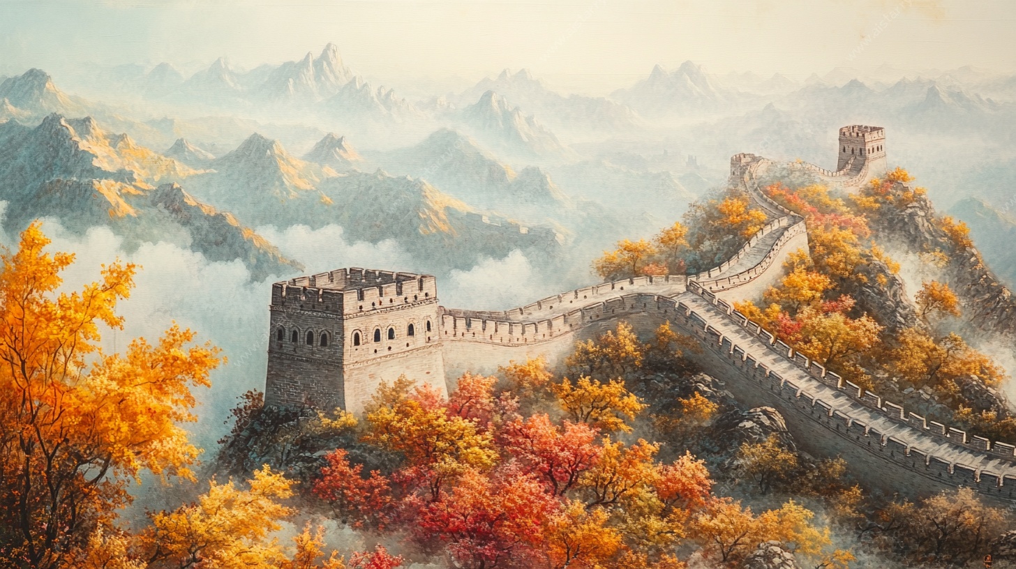 秋日长城壮丽风光