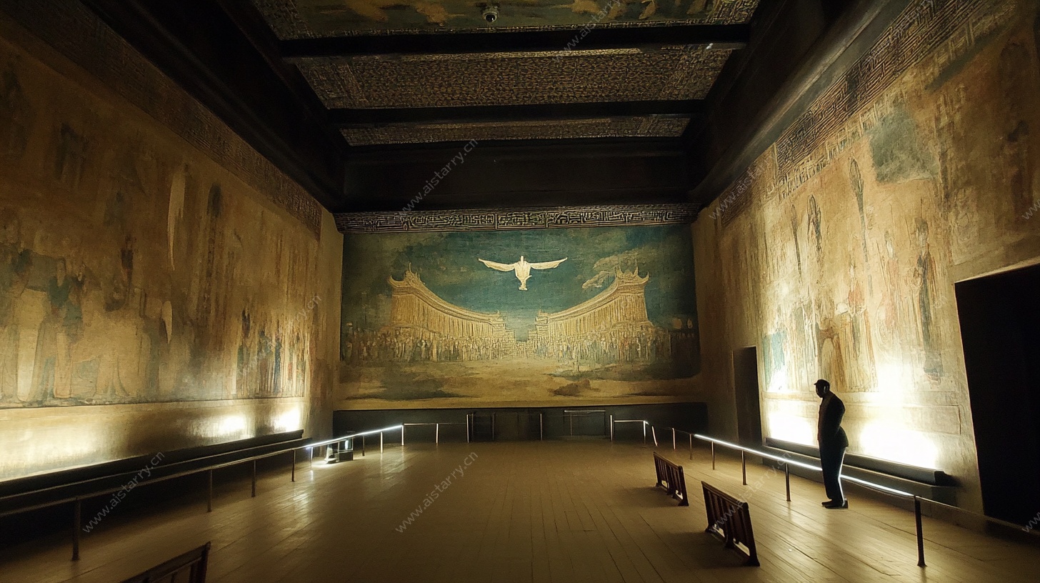 室内壁画展厅 一人静赏